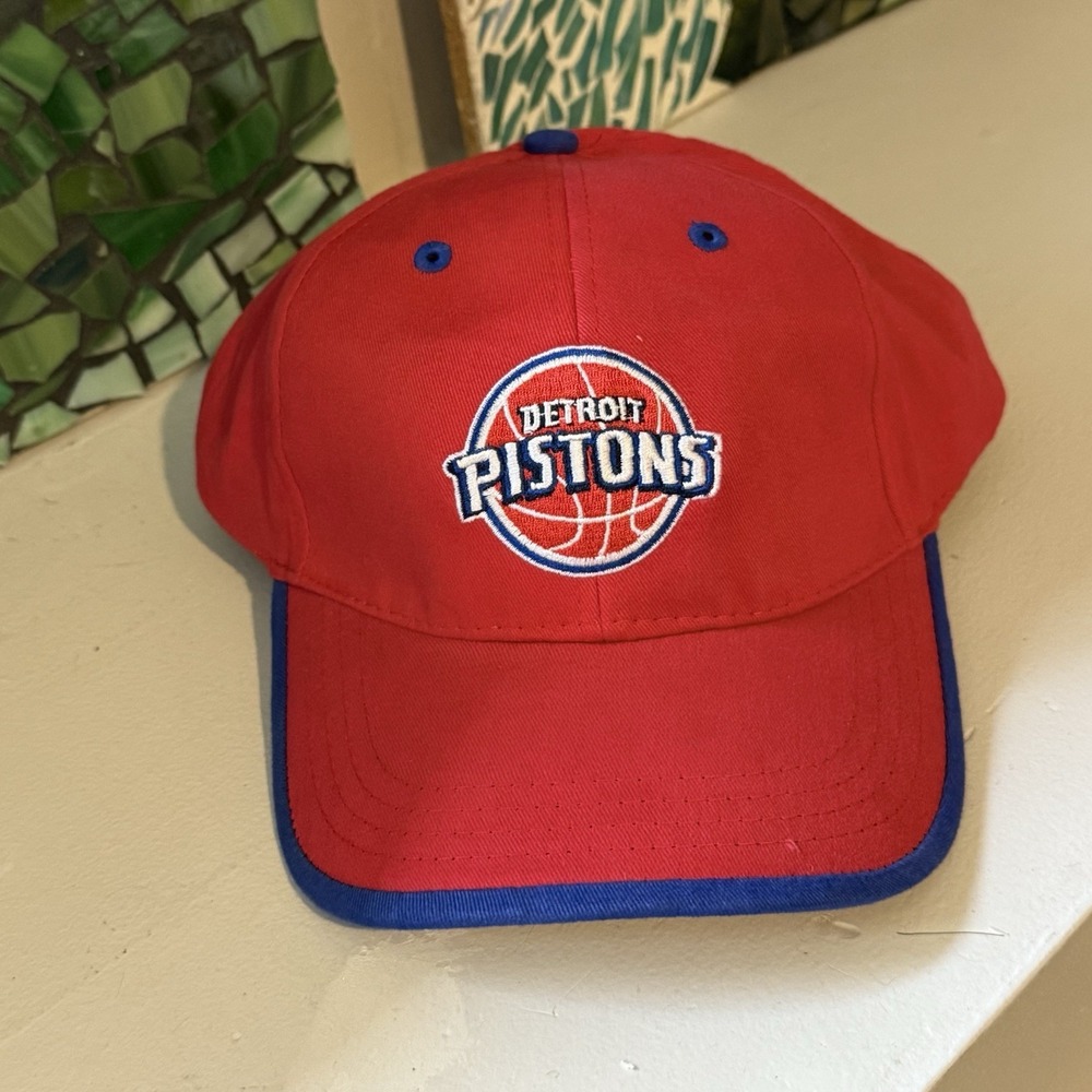 Detroit Pistons‎ NBA Elevation Dad Hat Cap Red Blue White Adjustable Cap NBA